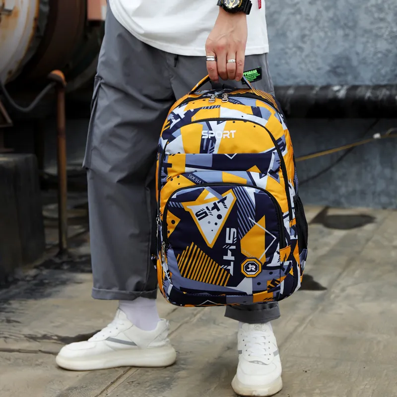 OURFUN Oxford Backpack Unisex Black/Red/Yellow/Green/Blue-3