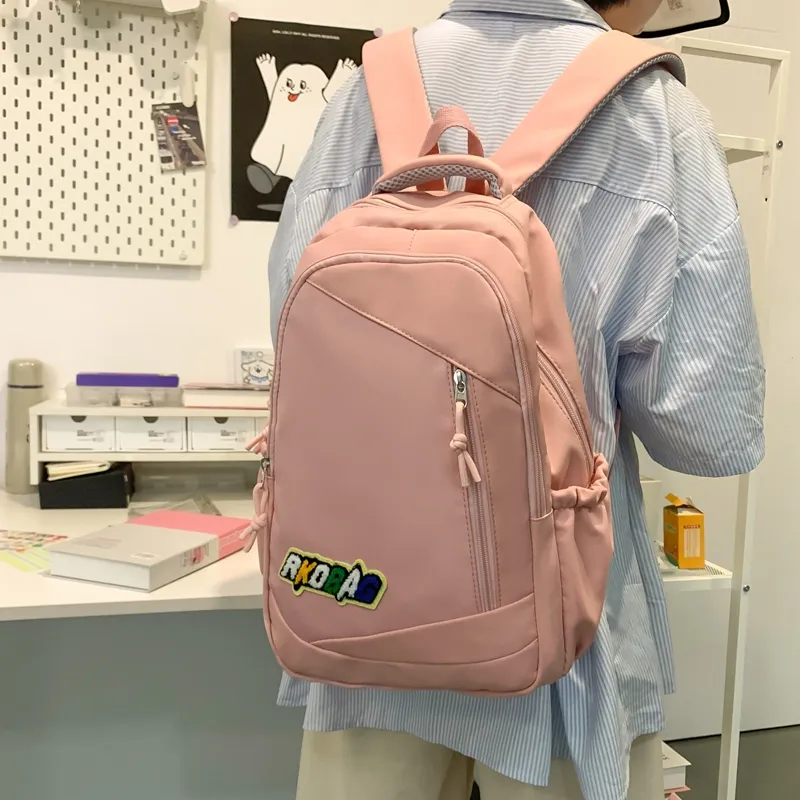 OURFUN Nylon Backpack Unisex White/Black/Yellow/Blue/Pink-10