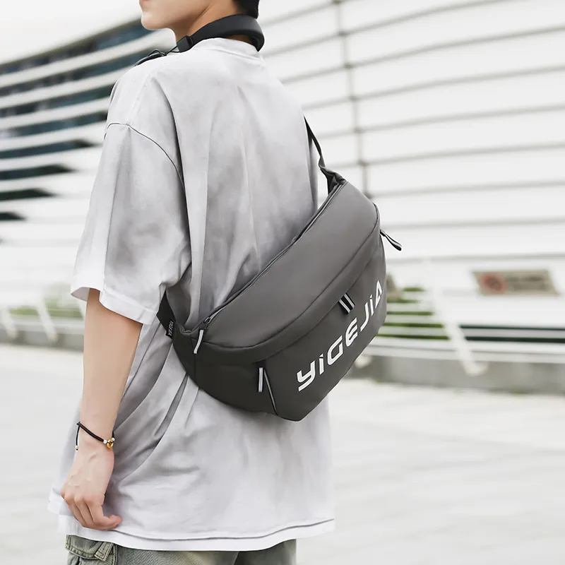 OURFUN Oxford Sling Bag Regular Unisex Dark Gray/Black/Red/Neon Green/Pink-1