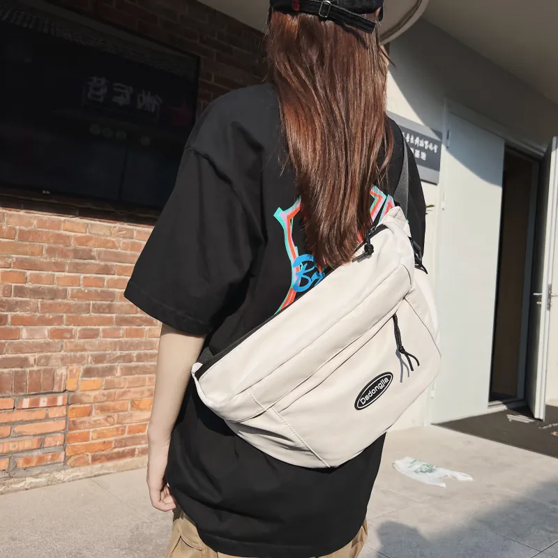 OURFUN Nylon Sling Bag Regular Unisex White/Black/Yellow/Orange-1