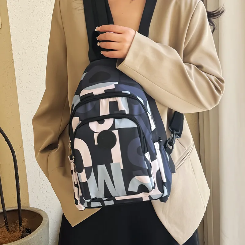 OURFUN Nylon Fabric Backpack Regular Unisex Mudra Color/Black/Khaki-2