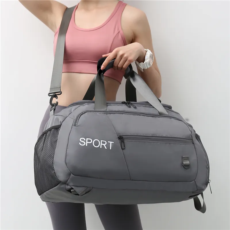 OURFUN Oxford Gym Bag Unisex Dark Gray/Black/Pink/Light Green/Dark Blue-2