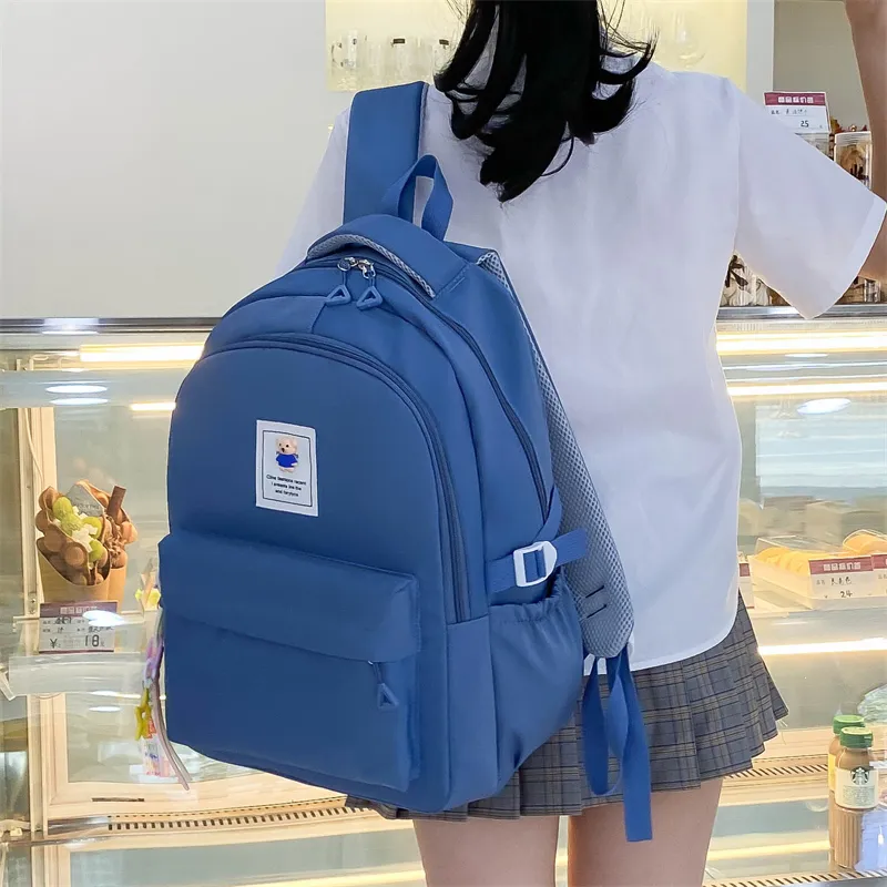 OURFUN Nylon Backpack Unisex Black/Pink/Watermelon Red/Green/Blue-10