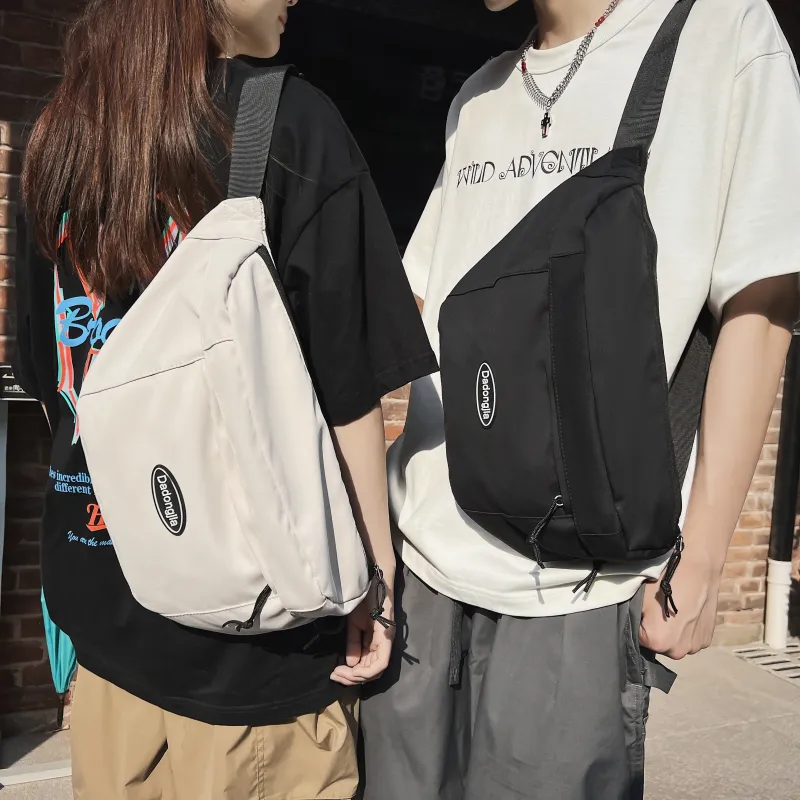 OURFUN Nylon Sling Bag Regular Unisex White/Black/Yellow/Orange-2