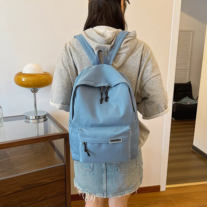 OURFUN Fabric Backpack Regular Unisex Ecru/Black/Orange Red/Violet/Yellow/Green/Blue/Pink-39
