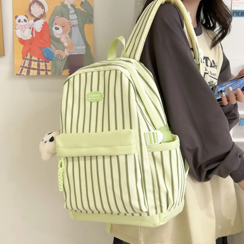 OURFUN Nylon Backpack Women's Black/Burgundy/Khaki/Light Green/Blue-8