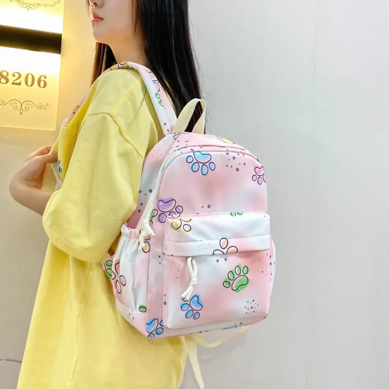 OURFUN Nylon Backpack Large Size Women's Purple/Pink/Yellow-7