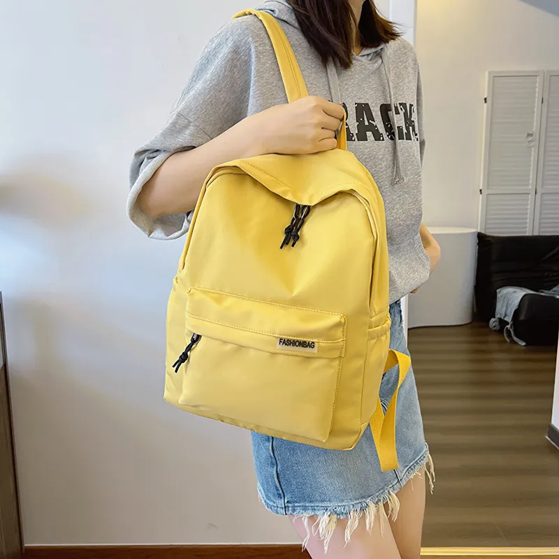 OURFUN Fabric Backpack Regular Unisex Ecru/Black/Orange Red/Violet/Yellow/Green/Blue/Pink-26