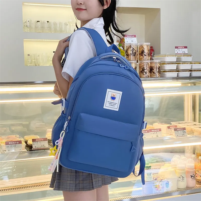 OURFUN Nylon Backpack Unisex Black/Pink/Watermelon Red/Green/Blue-9