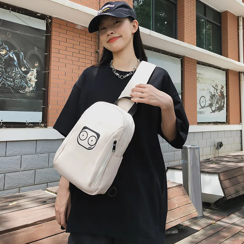 PULUWIRR Nylon Sling Bag Regular Unisex White/Black/Yellow/Green/Pink-2