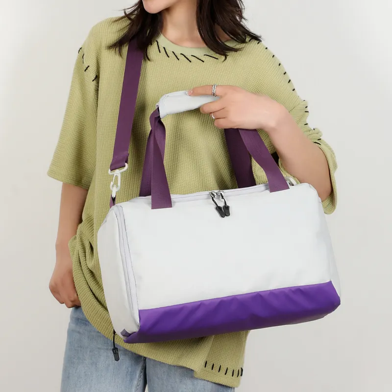 OURFUN Oxford Gym Bag Large Size Unisex Black/Purple/Blue-3