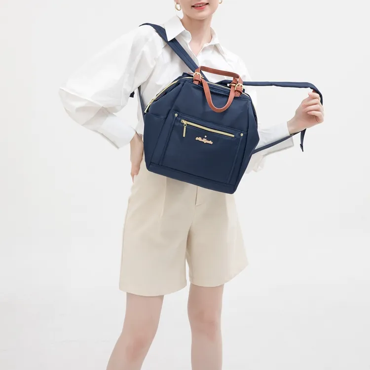 MISZAPATOS High quality Fabric Backpack Women's Yellow/Cyan/Ivory/Black/Blue-6