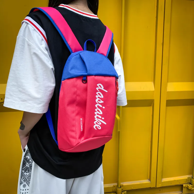 OURFUN High quality Fabric Backpack Regular Unisex Black/Red/Rose Red/Peacock Blue/Royal Blue/Dark Blue-7
