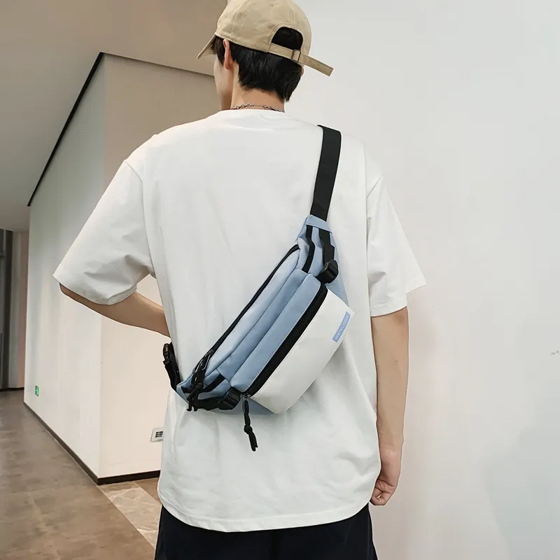 OURFUN Nylon Sling Bag Unisex Black/Yellow/Green/Blue-7