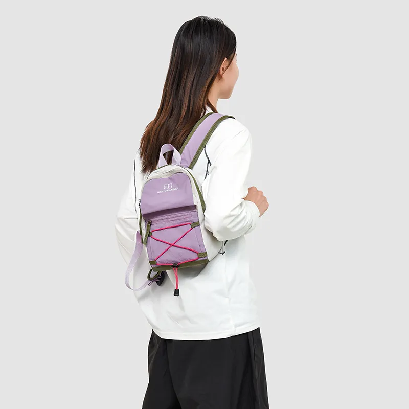 OURFUN Nylon Fabric Backpack Women's Multicolor-4
