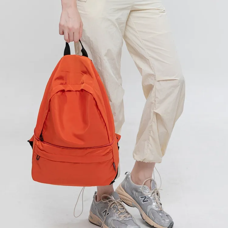 MISZAPATOS Polyester Backpack Regular Unisex Black/Orange/Khaki Green/Lemon/Red/Navy Blue-4