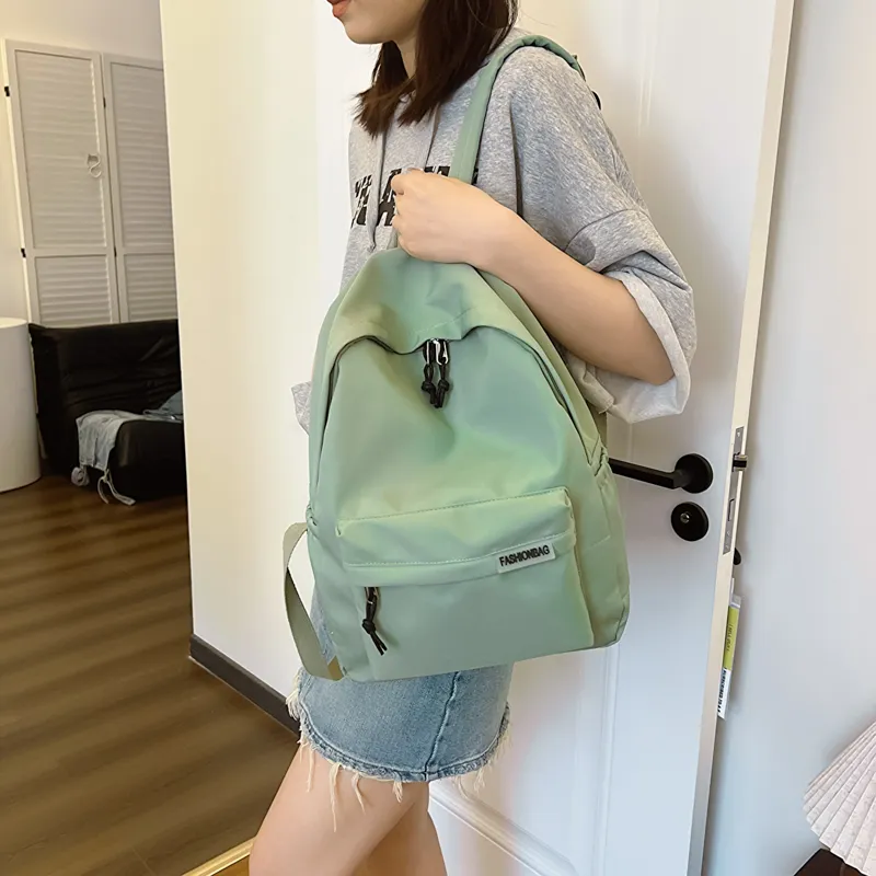 OURFUN Fabric Backpack Regular Unisex Ecru/Black/Orange Red/Violet/Yellow/Green/Blue/Pink-31
