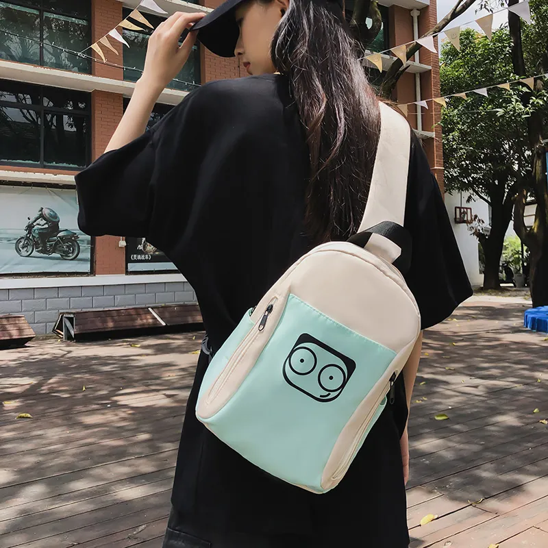 PULUWIRR Nylon Sling Bag Regular Unisex White/Black/Yellow/Green/Pink-22