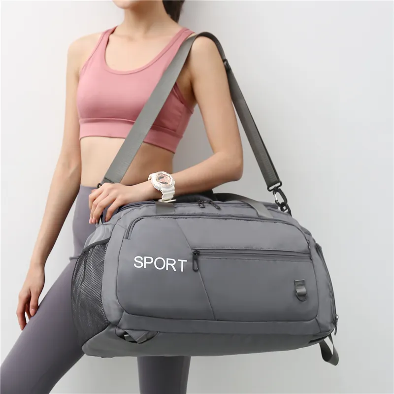 OURFUN Oxford Gym Bag Unisex Dark Gray/Black/Pink/Light Green/Dark Blue-1