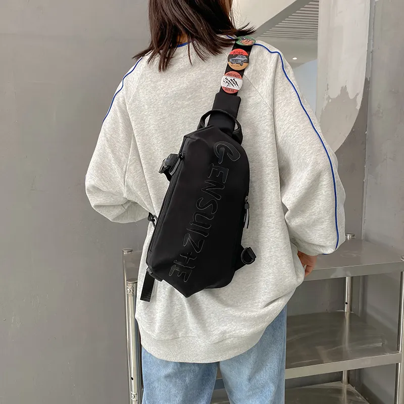 OURFUN Canvas Sling Bag Regular Unisex White/Gray/Black/Army Green-6