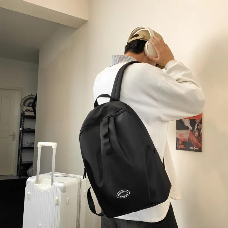 OURFUN Canvas Backpack Unisex White/Ecru/Gray/Black-8