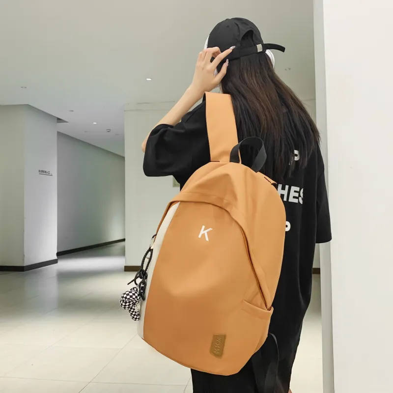 OURFUN Nylon Backpack White/Gray/Black/Orange/Green-8