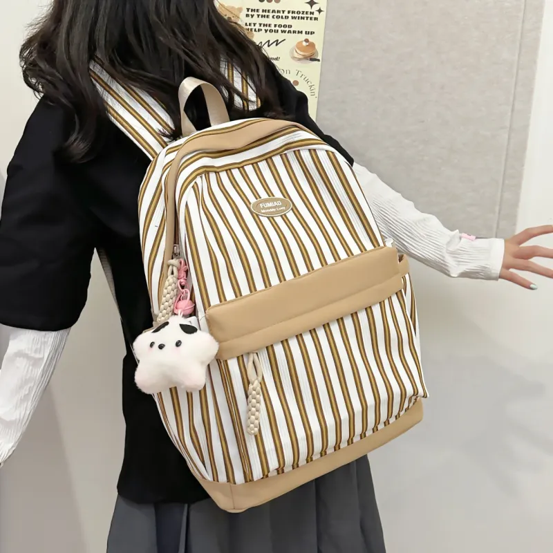 OURFUN Nylon Backpack Women's Black/Burgundy/Khaki/Light Green/Blue-5