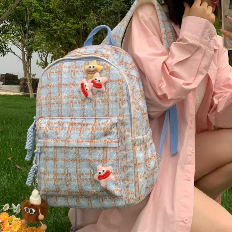 OURFUN Nylon Backpack Women's Pink/Green/Blue-5