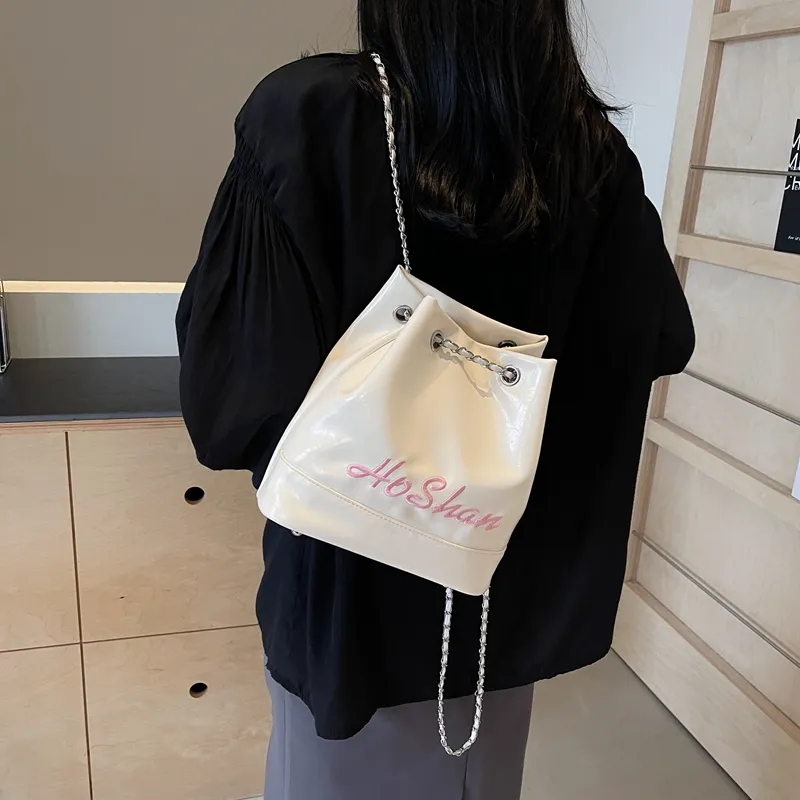 OURFUN PU Backpack Regular Women's Ecru/Silver/Black/Burgundy-4