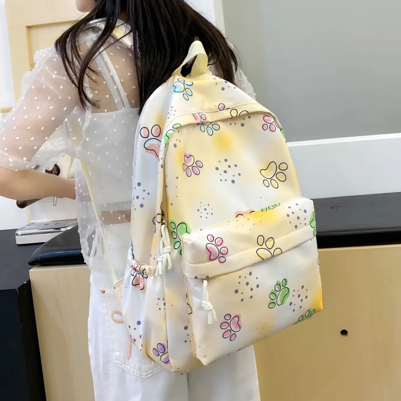 OURFUN Nylon Backpack Large Size Women's Purple/Pink/Yellow-11