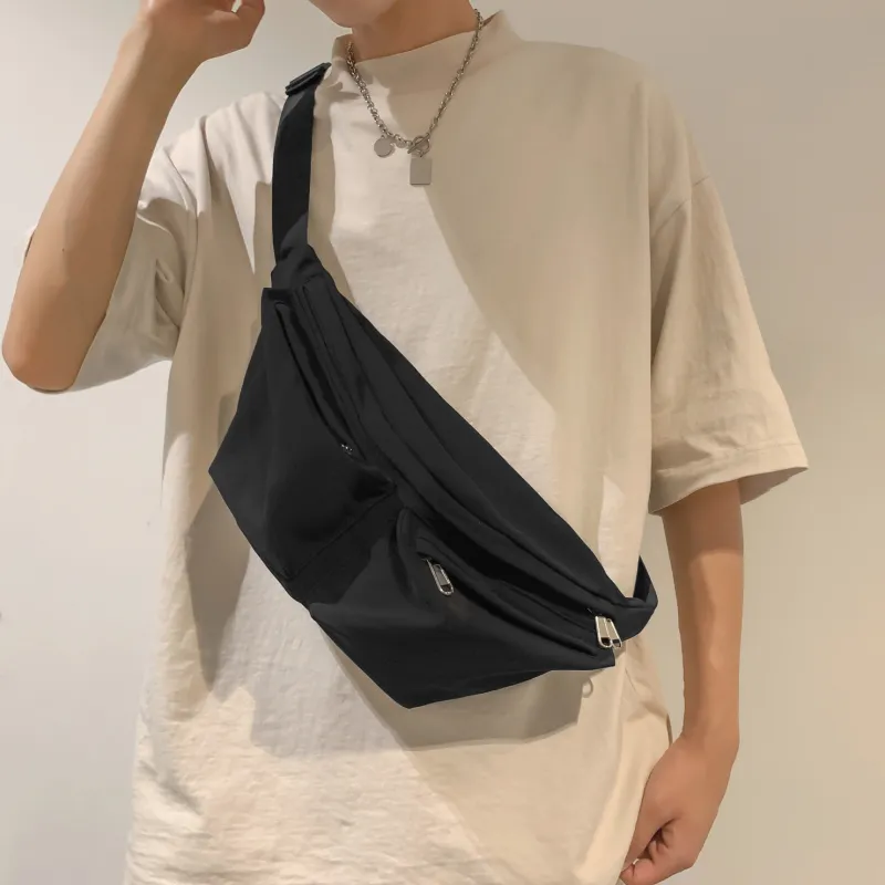 OURFUN Nylon Sling Bag Regular Unisex Gray/Black/White/Orange-6
