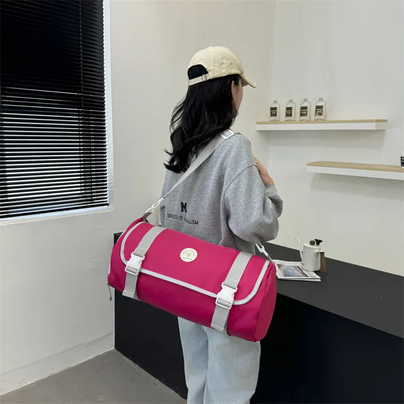 OURFUN Oxford Gym Bag Large Size Unisex Black/Rose Red/Purple/Orange/Blue/Pink-5
