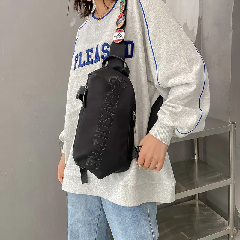 OURFUN Canvas Sling Bag Regular Unisex White/Gray/Black/Army Green-7
