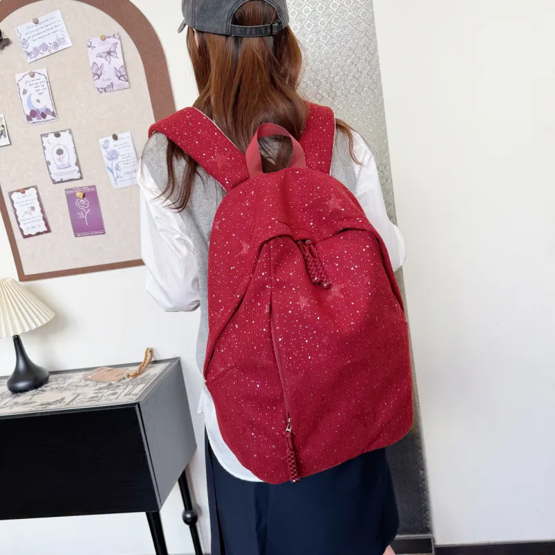 OURFUN Velour Backpack Women's White/Black/Red/Blue/Pink-8
