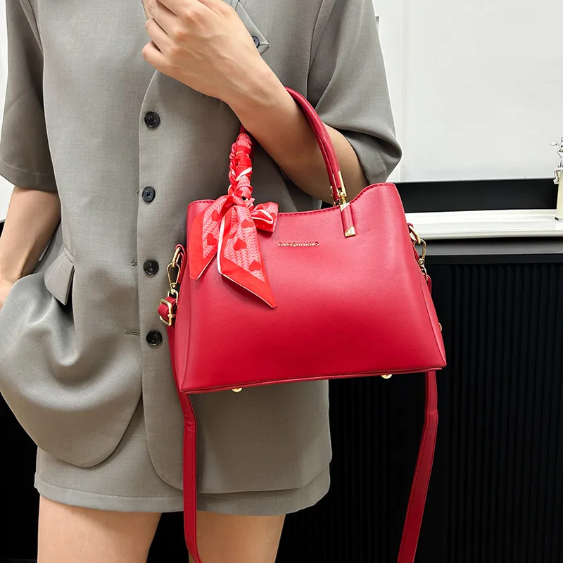 SWIMADE PU Shoulder Bag, Crossbody Bag, Handbag Women's Black/Red-11