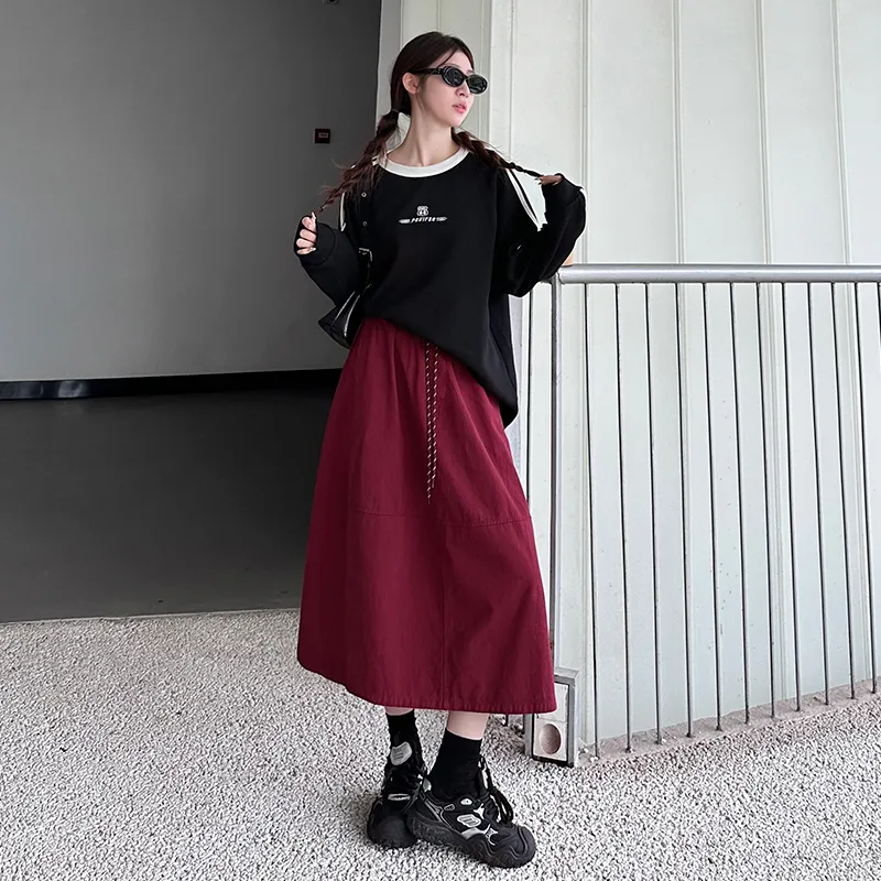 FORLOVENANCY Casual Long Skirt Women's-6