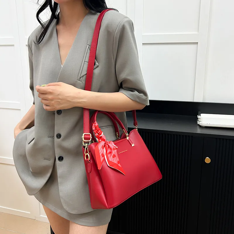 SWIMADE PU Shoulder Bag, Crossbody Bag, Handbag Women's Black/Red-13