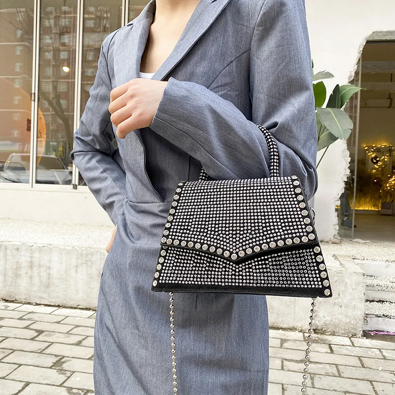SWIMADE PU Shoulder Bag, Handbag Women's Silver/Black-3
