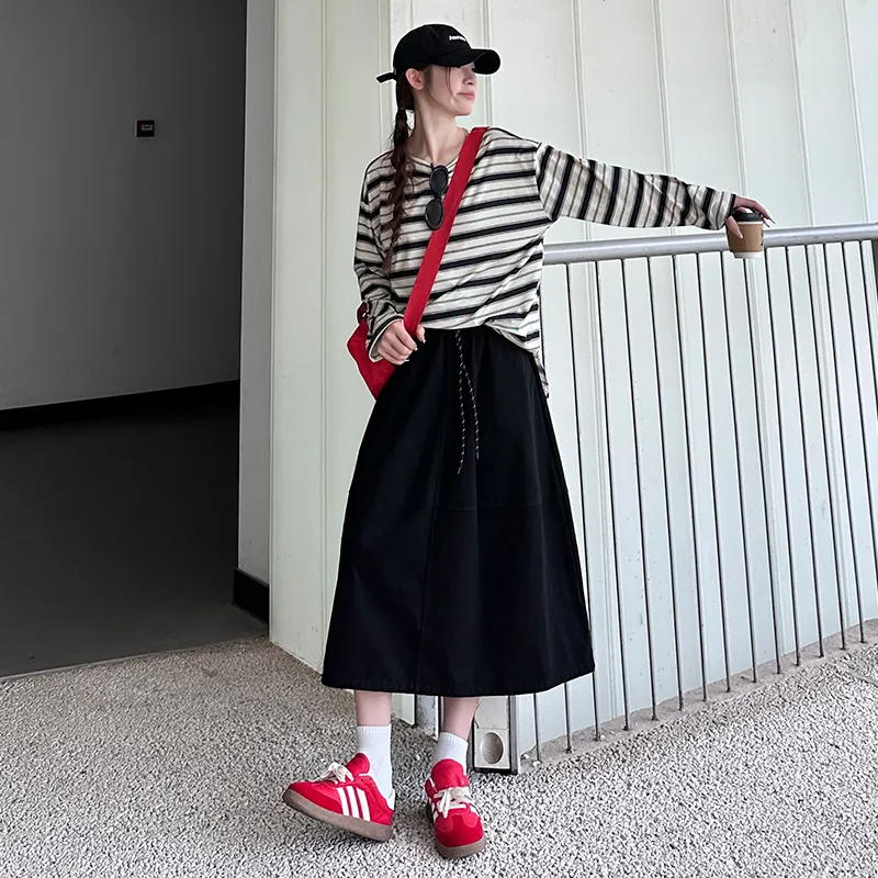 FORLOVENANCY Casual Long Skirt Women's-4