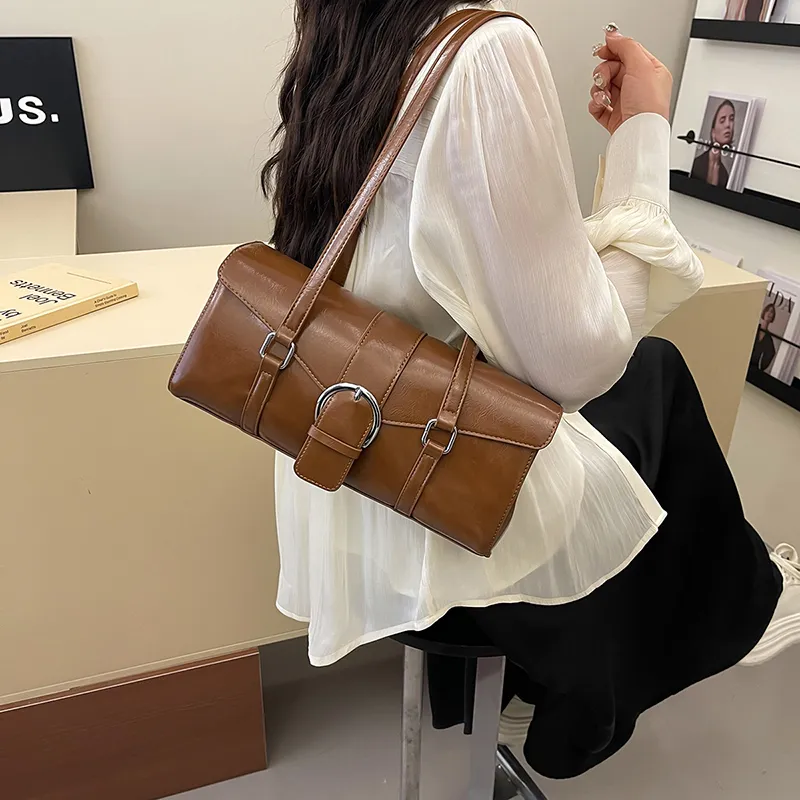 SWIMADE PU Shoulder Bag Women's Silver/Black/Beige/Coffee/Brown-24