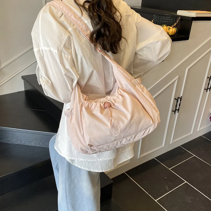 SWIMADE Oxford Shoulder Bag Women's White/Gray/Pink/Black/Blue-1