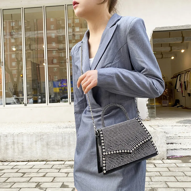 SWIMADE PU Shoulder Bag, Handbag Women's Silver/Black-5