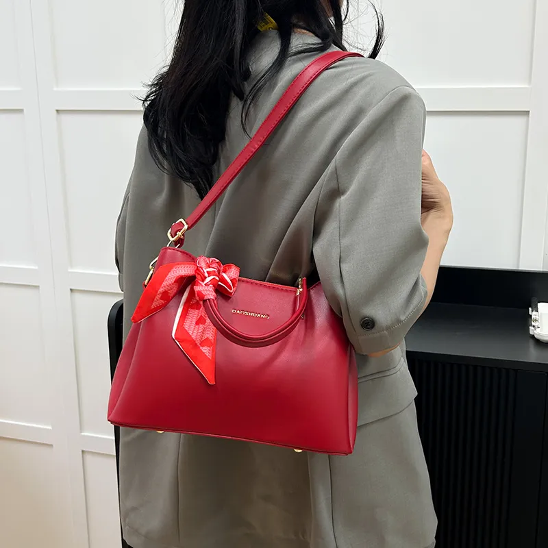 SWIMADE PU Shoulder Bag, Crossbody Bag, Handbag Women's Black/Red-9