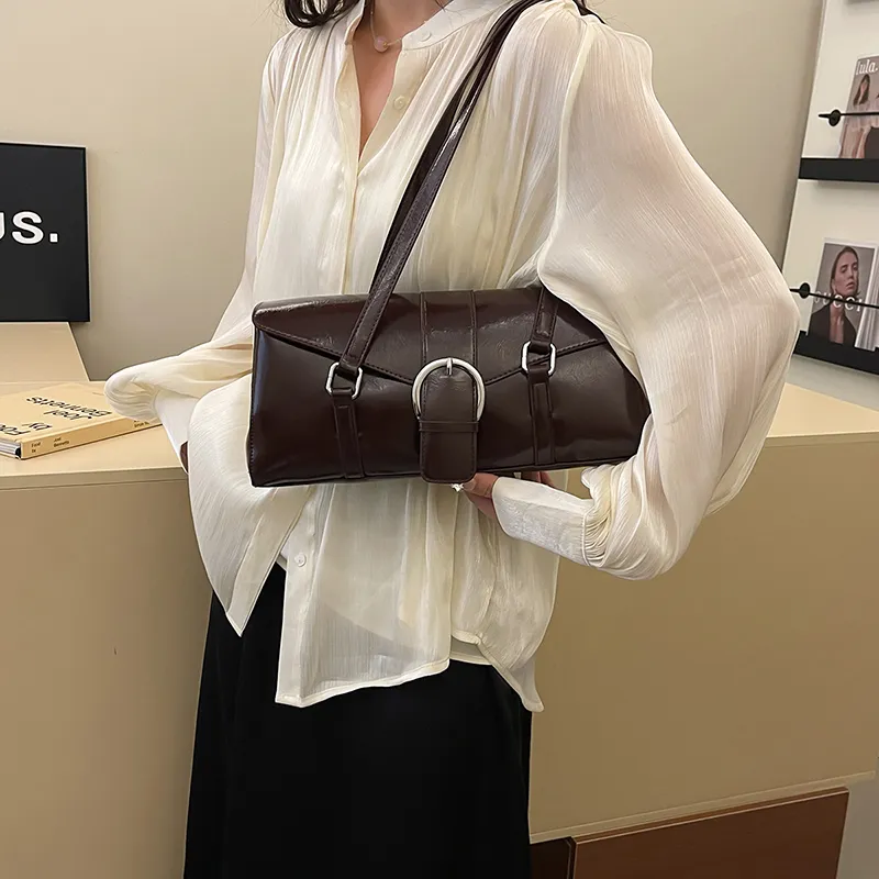 SWIMADE PU Shoulder Bag Women's Silver/Black/Beige/Coffee/Brown-21