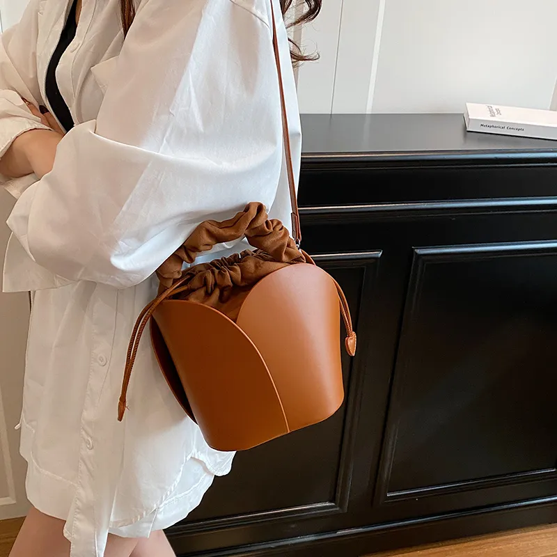 SWIMADE PU One Shoulder Handbag Women's Black/Red/Brown-13