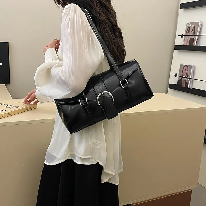 SWIMADE PU Shoulder Bag Women's Silver/Black/Beige/Coffee/Brown-12