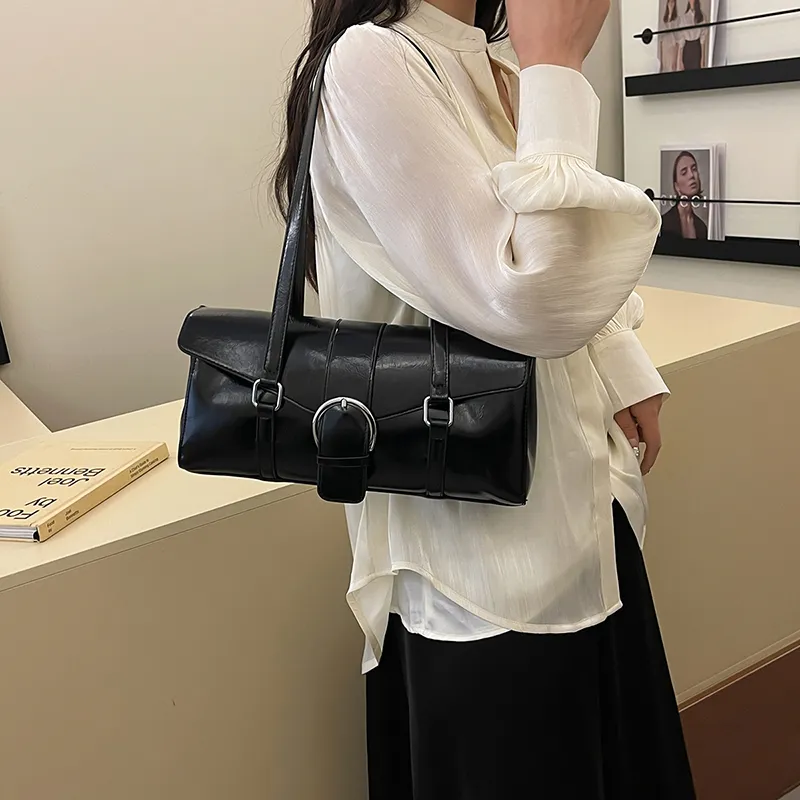 SWIMADE PU Shoulder Bag Women's Silver/Black/Beige/Coffee/Brown-11