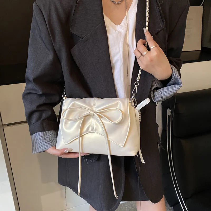 SWIMADE PU Shoulder Bag Regular Women's White/Pink/Black/Silver-6