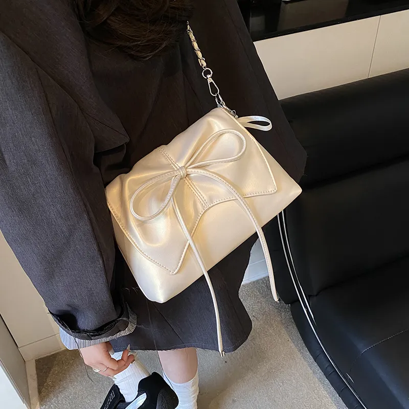 SWIMADE PU Shoulder Bag Regular Women's White/Pink/Black/Silver-4
