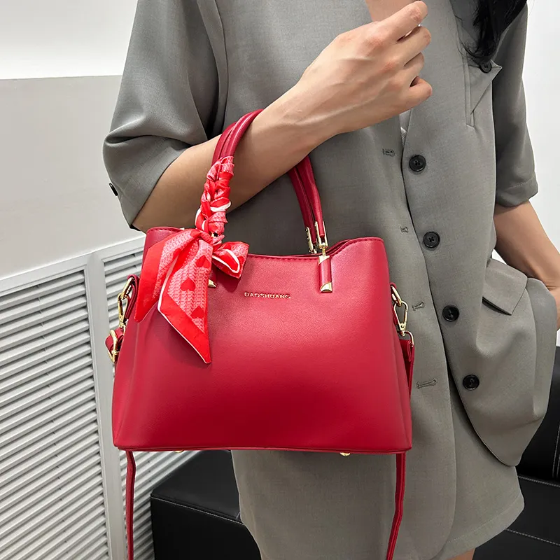 SWIMADE PU Shoulder Bag, Crossbody Bag, Handbag Women's Black/Red-8